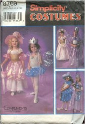 8769 SIMPLICITY CHILD DESIGN YOUR OWN DRESS UP; BODYSUIT GLOVES PATTERN 3-8 UNCUT